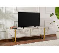 Skye Decor, Serenity - Fressia Marble, or, meuble TV, marbre freesia, 180 x 50 x 29,5 cm