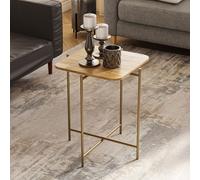 Skye Decor, Shb-005-A, table basse, 100 % BOIS, or, 46 x 46 x 56 cm