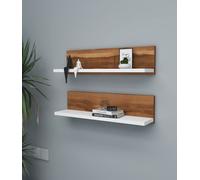 Skye Decor, Shelf - Walnut, White, Étagère murale, noyer, 60 x 15 x 13 cm