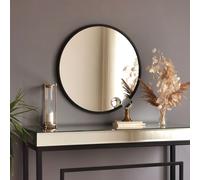 Skye Decor, Siyah- Siyah Metal Çerçeve Yuvarlak Ayna A709NOS, Noir, miroir mural, 60x60x2,2 cm, 100% métal