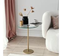 Skye Decor, Social - Gold, table basse, or, 100 % verre trempé, 40 x 40 x 50 cm