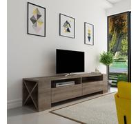 Skye Decor, Sosruko - Walnut, Table de télévision, noyer, 100 % PANNEAUX DE SPANCE REVÊTUS DE MÉLAMINE, 155 x 35 x 35 cm