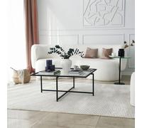 Skye Decor, Sun S409, tables basses, noir, verre, 85 x 35 x 85 cm