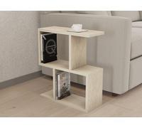 Hanah Home Élégante Table latérale, Travertine, 45 x 51,4 x 17 cm, 100% mélamine, épaisseur 18 mm, Design élégant en marbre pour espaces Modernes