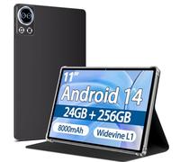 SKYEGG Tablette 11 Pouces Android 14, 24 Go RAM + 256 Go ROM, 5G Wi-FI, GPS, 8-Cores 2.0 GHz, Tablette Tactile avec 8000 mAh, Widevine L1, FHD 13 MP + 5 MP, Face ID, Gris Foncé