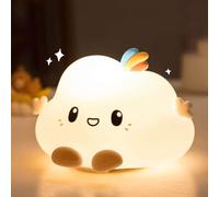SkyéGlow Nuage Veilleuse en Silicone 16 Couleurs Changement de Lumière Lampe de Contrôle Tap Lampe Rechargeable USB Décoration Chambre d'enfant (Nuage)