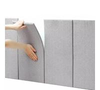 SkyFace Autocollants muraux Souples Anti-Collision 30 x 60 cm Panneau Mural 3D Rembourré, Coussin Mural Tete de Lit à Coller, Peluche Haute Densité, 5PCS Panneaux Muraux Rembourrés (Gris)