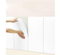 SkyFace Autocollants muraux Souples Anti-Collision 30 x 60 cm Panneau Mural 3D Rembourré, Coussin Mural Tete de Lit à Coller, Peluche Haute Densité, 5PCS Panneaux Muraux Rembourrés (Blanc)