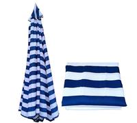 SkyFace Auvent De Remplacement pour Parasol 8 Baleines 4m Toile de Rechange pour Parasol déporté polyester imperméable Dessus Parapluie Remplacement Cour Jardin Plage Protection UV (Bleu et blanc)