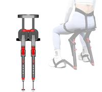 SkyFace Chaise exosquelette Portable pour l'extérieur, Support d'exosquelette Chaise Hauteur réglable à 5 Vitesses, 2 Niveaux d'angle réglables, Charge 150 kg, Jambe Ergonomique (Rouge)