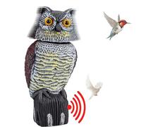 SkyFace Chouette Épouvantail, Hibou Effaroucheur Anti Pigeons Oiseaux Rongeurs Insectes Chouette, Statue de Hibou avec Tête Rotative Chouette Decorative pour Noel Jardin Exterieur Balcon
