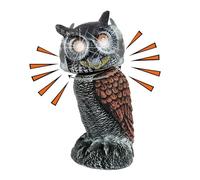 SkyFace Effaroucheur Oiseaux Solaire Hibou, Hibou Anti Pigeons Rongeurs Insectes Chouette Épouvantail Decorative Exterieur Jardin Statue avec Yeux Clignotants et Tête Tournante, Son