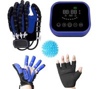 SkyFace Gants De Robot De Rééducation, Gants De Rééducation Des Doigts Pour Les Patients Atteints D'hémiplégie D'avc, Protecteur De Garde D'orthèse De Redressement Des Doigts (right blue, XL-charge)
