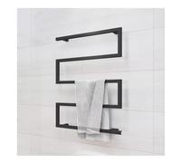 SkyFace Noir Sèche Serviette Électrique Soufflant, Radiateur Seche Serviette Electrique Salle de Bain Mural, Porte Serviettes Chauffant Étanche IPX4, Basse Consommation 95 W, 80X60cm