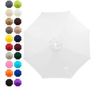 SkyFace Toile De Parasol 8 Baleines 4m,Auvent De Remplacement pour Parasol Déporté Remplacement pour Cour,Jardin,Plage, Protection UV 50+ Housse Rechange En Tissu (Blanc pur)
