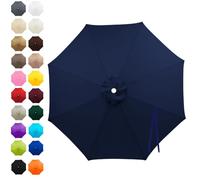 SkyFace Toile De Parasol 8 Baleines 4m,Auvent De Remplacement pour Parasol Déporté Remplacement pour Cour,Jardin,Plage, Protection UV 50+ Housse Rechange En Tissu (Bleu marine)