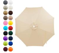SkyFace Toile De Parasol 8 Baleines 4m,Auvent De Remplacement pour Parasol Déporté Remplacement pour Cour,Jardin,Plage, Protection UV 50+ Housse Rechange En Tissu (Beige)