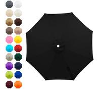 SkyFace Toile De Parasol 8 Baleines 4m,Auvent De Remplacement pour Parasol Déporté Remplacement pour Cour,Jardin,Plage, Protection UV 50+ Housse Rechange En Tissu (Noir)