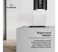 Skyfall hotte pour îlot de cuisine Ø45 cm Recirculation de l'air 402 m³/h LED C