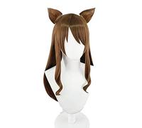 Skyfire Cosplay Wig with Ears Game Arknights Women Heat Resistant Synthetic Brown Cosplay Hair Skyfire