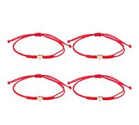 SkyGad 4 Piece Lucky Heart Cord Bracelet, Tibetan Lucky Bracelet, Buddhist Gift, Adjustable Size Hand-Braided Rope, Thread for Wrist Men and Women, Friendship Lucky String, Nickel Nylon