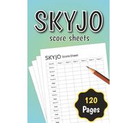 Skyjo Game Score Sheets: 120 (6"x9") Pages For Scorekeeping | Compact Pads to Track Scores for Up to 6 Players
