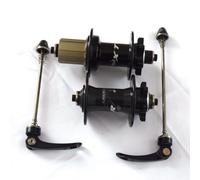 SkyjOy axe Roue Velo Brochettes de moyeu Roue vélo 32 Trous Montagne 6 Clous Frein à Disque Arbre Baril QR11 Vitesse NBK roulement 120 Anneau arrière et Avant VTT(Black Pair)