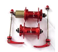SkyjOy axe Roue Velo Brochettes de moyeu Roue vélo 32 Trous Montagne 6 Clous Frein à Disque Arbre Baril QR11 Vitesse NBK roulement 120 Anneau arrière et Avant VTT(Red Pair)