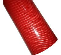 SkyjOy Covering Voiture Film Vinyle en Fiber de Carbone Vert Brillant Brillant 4D Film Vinyle en Fiber de Carbone Brillant coloré Covering Carbone(Red,20cm x 152cm)