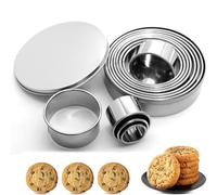 SkyJoy®emporte piece biscuit.Lot de 11 anneaux coupe-biscuits ronds en acier inoxydable, moules à biscuits 2.3cm-9.2cm, anneaux coupe-biscuits ronds avec étui de rangement.