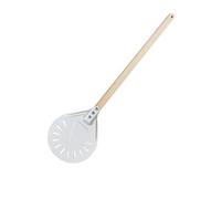 SkyjOy Pelle Pizza Pelle à Pizza Ronde et Courte, antidérapante, perforée, en Aluminium(18x70cm)