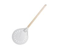 SkyjOy Pelle Pizza Pelle à Pizza Ronde et Courte, antidérapante, perforée, en Aluminium(25x77.5cm)