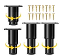 SkyJoy® pied reglable pour meuble.4 pièces, 8-12 cm,réglables. Pieds réglables en métal pour armoires, meubles TV, canapés, tables de chevet, chaises, noir. (8-12cm Réglable en hauteur)