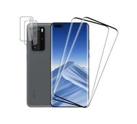 SkyKeep (2 + 2 films de protection d'écran pour Huawei P40 Pro 5G Film de protection d'écran en verre pour Huawei P40 Pro 5G, 9H, anti-rayures, film de protection d'écran HD, anti-bulles, ultra