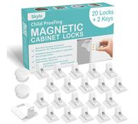 Skyla Homes Lot de 20 verrous magnétiques pour armoire Sécurité enfant - Le plus sûr, le plus rapide et le plus facile à utiliser grâce à l'adhésif 3M, sans vis ni outils nécessaires