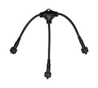 SKYLANTERN Connecteur Doubles Sorties Noir pour Guirlande Guinguette IP44 - Connecteur en Y pour Guirlandes en Séries
