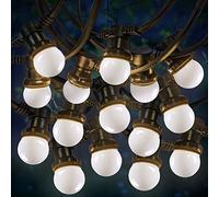 SKYLANTERN Guirlande Guinguette 100M Blanc IP65 - Guirlande Lumineuse Extérieur 200 Bulbes - Guirlande Exterieure Etanche pour Décoration de Jardin, Maison et Façade