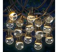 SKYLANTERN Guirlande Guinguette 100M Transparent IP65 - Guirlande Electrique Exterieur 100 Bulbes Dimmables - Guirlande Guinguette Exterieur Boheme Déco pour Domaines et Chateaux