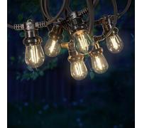 SKYLANTERN Guirlande Guinguette 10M 20 Bulbes Filament Blanc Chaud - Guirlande Lumineuse Ampoule E27 Transparente - Guirlande Guinguette Led Filament rétro