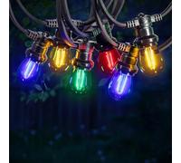SKYLANTERN Guirlande Guinguette 10M 30 Bulbes Filament Rouge Bleu Jaune Vert - Guirlande Lumineuse Ampoule E27 Multicolore