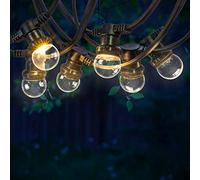 SKYLANTERN Guirlande Guinguette 10M Transparents IP65 - Guirlande Electrique Exterieur 10 Bulbes Dimmables - Guirlande Guinguette Exterieur Decoration Romantique, Chic, Déco pour Jardin et Terrasse