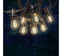SKYLANTERN Guirlande Guinguette 20M 40 Bulbes Filament Blanc Chaud - Guirlande Lumineuse Ampoule E27 Transparente - Guirlande Guinguette LED Filament rétro