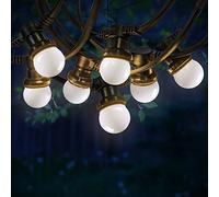 SKYLANTERN Guirlande Guinguette 20M Blanc IP65 - Guirlande Lumineuse Extérieur 60 Bulbes - Guirlande Exterieure Etanche pour Décoration de Jardin, Maison et Façade