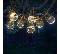 SKYLANTERN Guirlande Guinguette 20M Transparente IP65 - Guirlande Lumineuse Extérieur 40 Bulbes - Guirlande Exterieure Etanche pour Décoration de Jardin, Maison et Façade