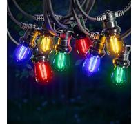 SKYLANTERN Guirlande Guinguette 30M 30 Bulbes Filament Rouge Bleu Jaune Vert - Guirlande Lumineuse Ampoule E27 Multicolore