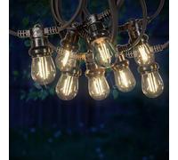 SKYLANTERN Guirlande Guinguette 30M 60 Bulbes Filament Blanc Chaud - Guirlande Lumineuse Ampoule E27 Transparente - Guirlande Guinguette Led Filament rétro