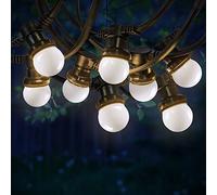 SKYLANTERN Guirlande Guinguette 30M Blanc IP65 - Guirlande Electrique Exterieur 30 Bulbes - Guirlande Guinguette Exterieur Boheme Déco pour Domaines et Parcs