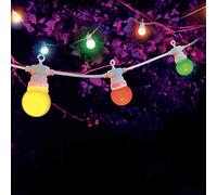 SKYLANTERN Guirlande Guinguette 30M Cable Blanc - Guirlande Lumineuse Exterieure 30 Bulbes Bleu Rouge Jaune Vert - Guirlande Guinguette Exterieur de 30M + 3M de Cable