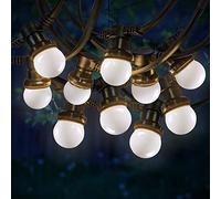 SKYLANTERN Guirlande Guinguette 50M Blanc IP65 - Guirlande Electrique Exterieur 50 Bulbes - Guirlande Guinguette Exterieur Boheme Déco pour Domaines et Parcs