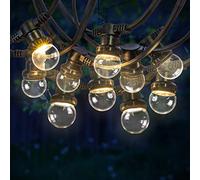 SKYLANTERN Guirlande Guinguette 50M Transparent IP65 - Guirlande Lumineuse Extérieur 100 Bulbes Dimmables - Guirlande Exterieure Etanche pour Décoration de Jardin, Maison et Façade